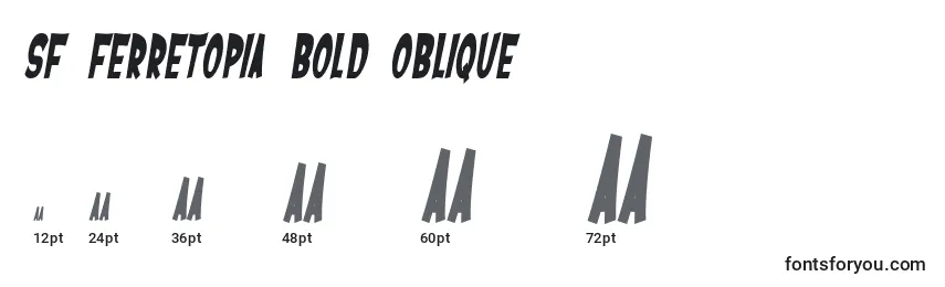 Размеры шрифта SF Ferretopia Bold Oblique