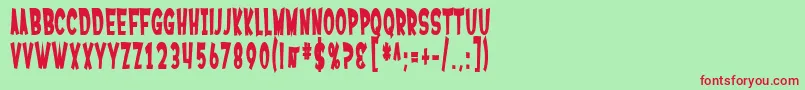 SF Ferretopia Bold-Schriftart – Rote Schriften auf grünem Hintergrund