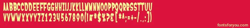 SF Ferretopia Bold Font – Yellow Fonts on Red Background