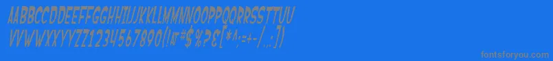 フォントSF Ferretopia Oblique – 青い背景に灰色の文字