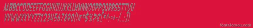 Fonte SF Ferretopia Oblique – fontes cinzas em um fundo vermelho