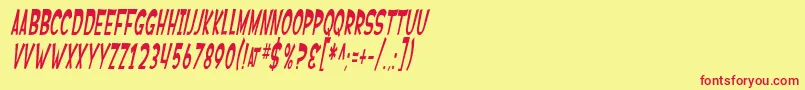 SF Ferretopia Oblique Font – Red Fonts on Yellow Background