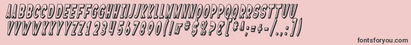 フォントSF Ferretopia Shaded Oblique – ピンクの背景に黒い文字
