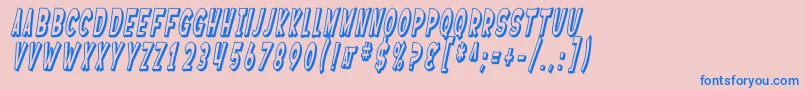 フォントSF Ferretopia Shaded Oblique – ピンクの背景に青い文字