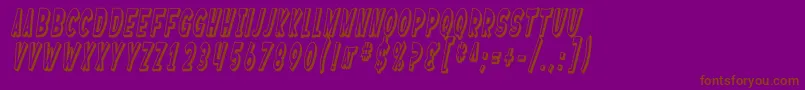 フォントSF Ferretopia Shaded Oblique – 紫色の背景に茶色のフォント