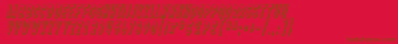 Czcionka SF Ferretopia Shaded Oblique – brązowe czcionki na czerwonym tle