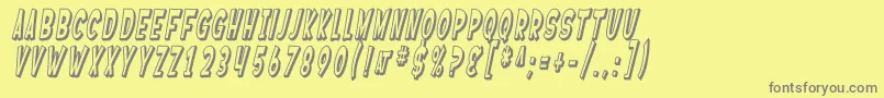 SF Ferretopia Shaded Oblique-fontti – harmaat kirjasimet keltaisella taustalla