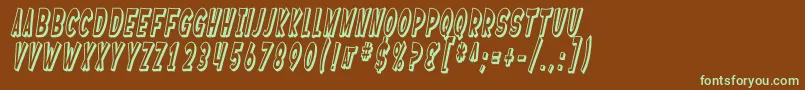 SF Ferretopia Shaded Oblique Font – Green Fonts on Brown Background