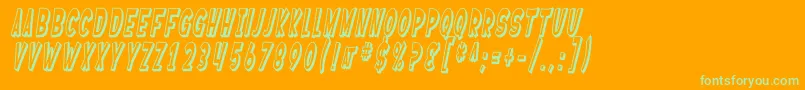 SF Ferretopia Shaded Oblique Font – Green Fonts on Orange Background