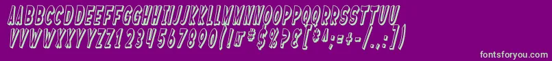 フォントSF Ferretopia Shaded Oblique – 紫の背景に緑のフォント