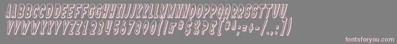 Шрифт SF Ferretopia Shaded Oblique – розовые шрифты на сером фоне