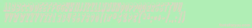 フォントSF Ferretopia Shaded Oblique – 緑の背景にピンクのフォント
