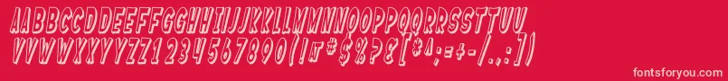 Шрифт SF Ferretopia Shaded Oblique – розовые шрифты на красном фоне