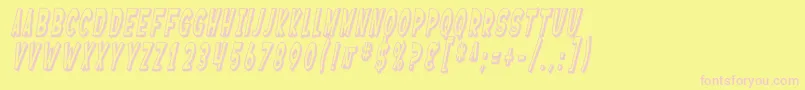 Więcej informacji o czcionce SF Ferretopia Shaded Oblique Czcionka SF Ferretopia Shaded Oblique – różowe czcionki na żółtym tle