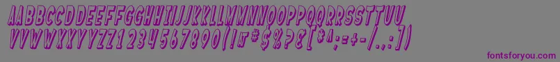 SF Ferretopia Shaded Oblique Font – Purple Fonts on Gray Background