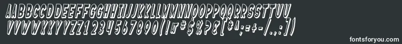 Шрифт SF Ferretopia Shaded Oblique – белые шрифты на чёрном фоне