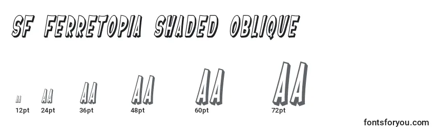 Размеры шрифта SF Ferretopia Shaded Oblique