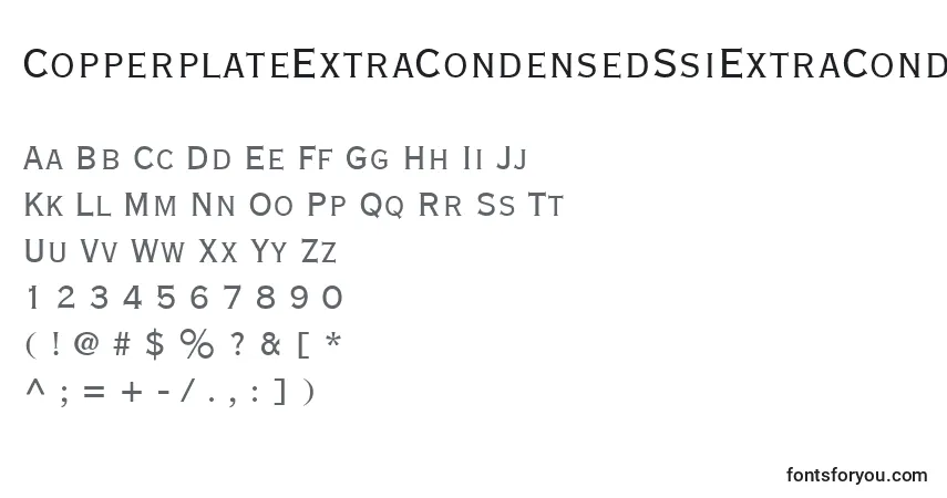 CopperplateExtraCondensedSsiExtraCondensed-fontti – aakkoset, numerot, erikoismerkit