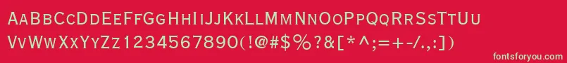 CopperplateExtraCondensedSsiExtraCondensed Font – Green Fonts on Red Background