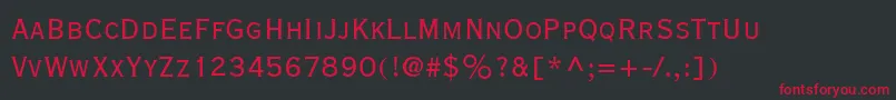 フォントCopperplateExtraCondensedSsiExtraCondensed – 黒い背景に赤い文字