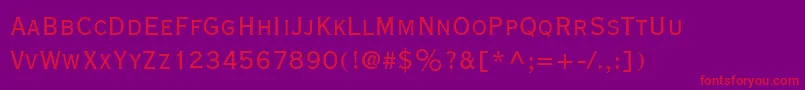 フォントCopperplateExtraCondensedSsiExtraCondensed – 紫の背景に赤い文字