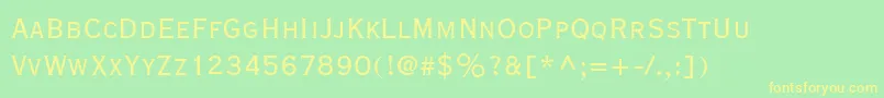 CopperplateExtraCondensedSsiExtraCondensed-Schriftart – Gelbe Schriften auf grünem Hintergrund