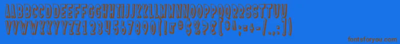 SF Ferretopia Shaded Font – Brown Fonts on Blue Background