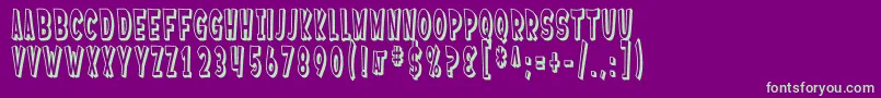 SF Ferretopia Shaded Font – Green Fonts on Purple Background