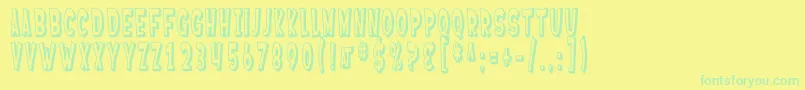 SF Ferretopia Shaded Font – Green Fonts on Yellow Background