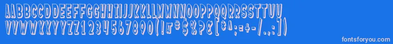 SF Ferretopia Shaded Font – Pink Fonts on Blue Background