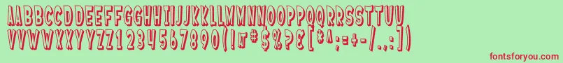 SF Ferretopia Shaded Font – Red Fonts on Green Background