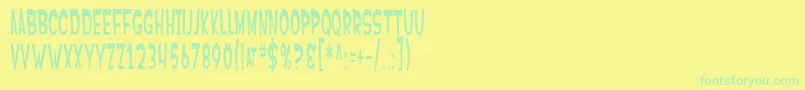 Czcionka SF Ferretopia – zielone czcionki na żółtym tle
