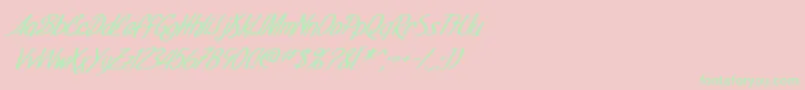 SF Foxboro Script Bold Italic-Schriftart – Grüne Schriften auf rosa Hintergrund