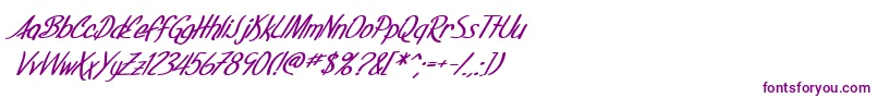 フォントSF Foxboro Script Bold Italic – 紫色のフォント