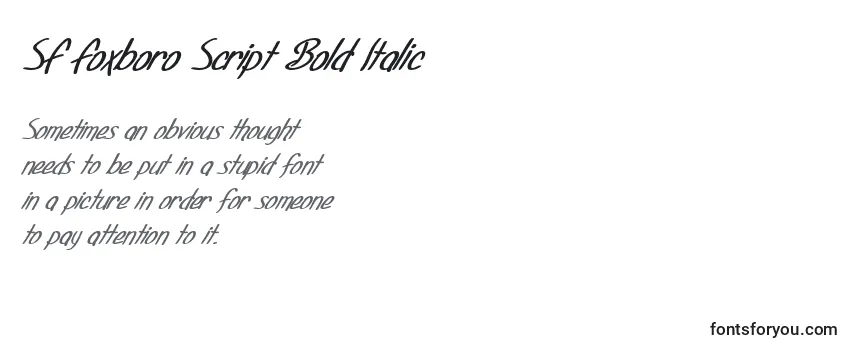 SF Foxboro Script Bold Italic -fontin tarkastelu
