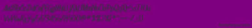 SF Foxboro Script Bold-Schriftart – Schwarze Schriften auf violettem Hintergrund