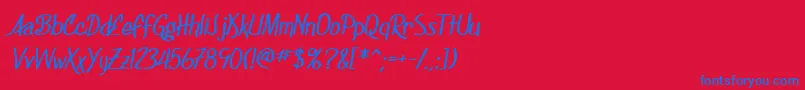 SF Foxboro Script Bold Font – Blue Fonts on Red Background