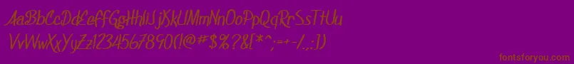 Шрифт SF Foxboro Script Bold – коричневые шрифты на фиолетовом фоне