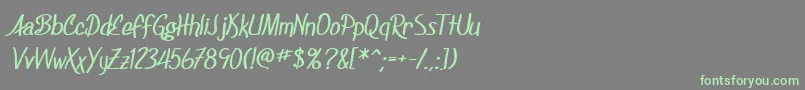 Шрифт SF Foxboro Script Bold – зелёные шрифты на сером фоне