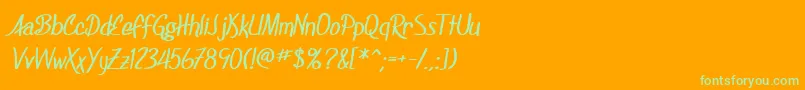 SF Foxboro Script Bold Font – Green Fonts on Orange Background