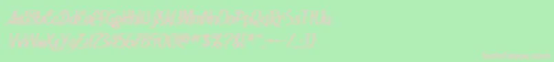 フォントSF Foxboro Script Bold – 緑の背景にピンクのフォント