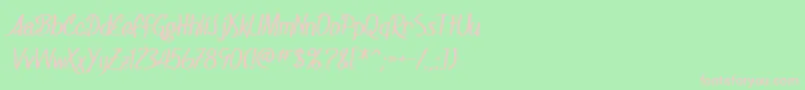 Fonte SF Foxboro Script Bold – fontes rosa em um fundo verde