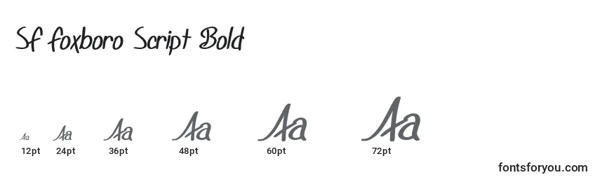 Размеры шрифта SF Foxboro Script Bold