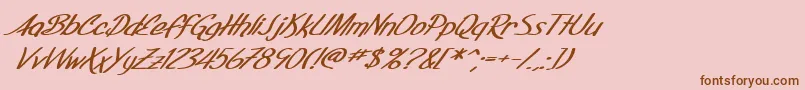 SF Foxboro Script Extended Bold Italic Font – Brown Fonts on Pink Background