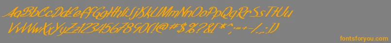 Police SF Foxboro Script Extended Bold Italic – polices orange sur fond gris