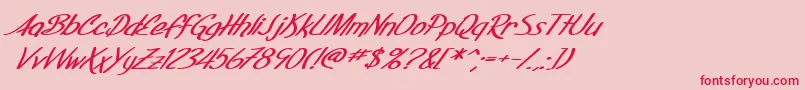 SF Foxboro Script Extended Bold Italic Font – Red Fonts on Pink Background