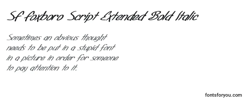 Schriftart SF Foxboro Script Extended Bold Italic