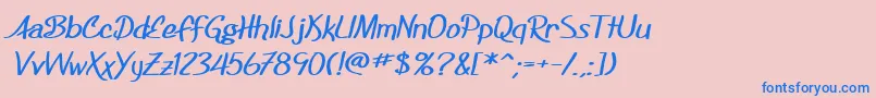 SF Foxboro Script Extended Bold Font – Blue Fonts on Pink Background
