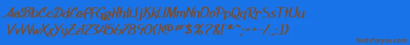 SF Foxboro Script Extended Bold Font – Brown Fonts on Blue Background