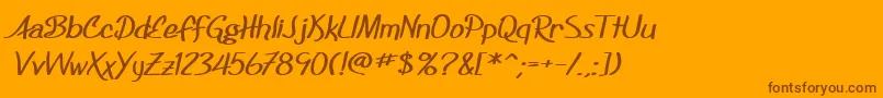 SF Foxboro Script Extended Bold Font – Brown Fonts on Orange Background